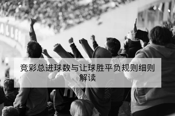 竞彩总进球数与让球胜平负规则细则解读